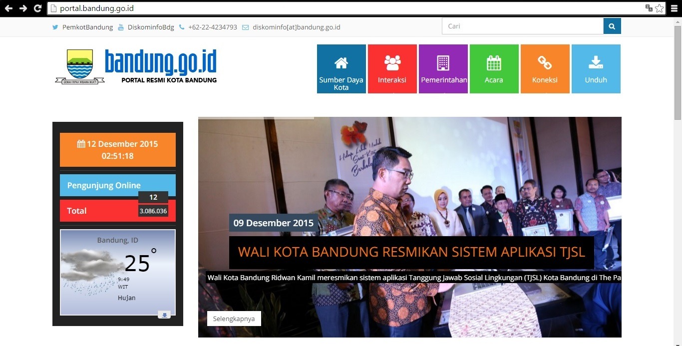 Bentuk Keterbukaan Informasi Lewat Laman Resmi Kota Bandung