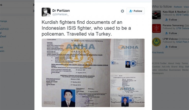 Dokumen Unisba Ditemukan Pejuang Kurdi di Turki