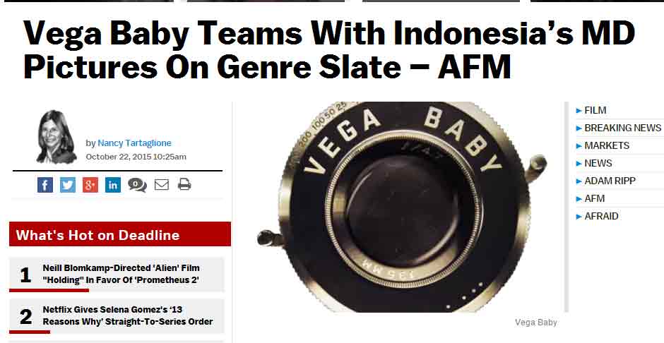 Vega Baby Bekerjasama dengan MD Pictures Indonesia dalam Genre Slate – AFM