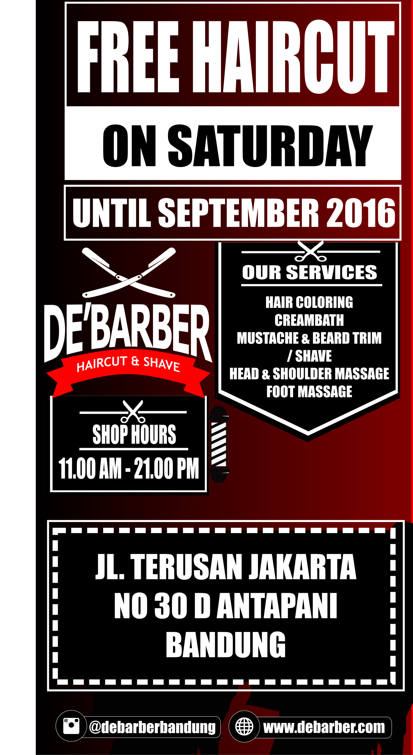 DEBARBER FREE HAIRCUT ON SATURDAY