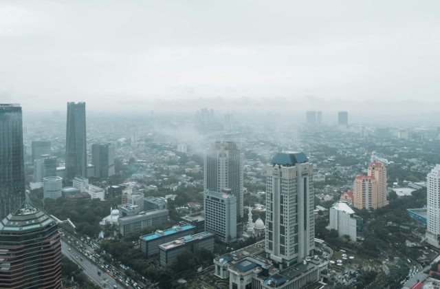 Ilustrasi panorama kota Indonesia