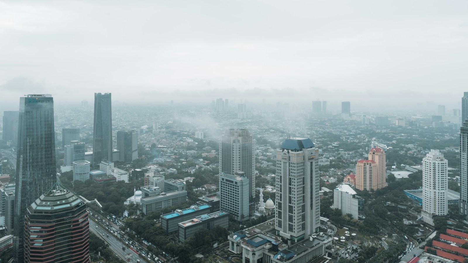 Ilustrasi panorama kota Indonesia