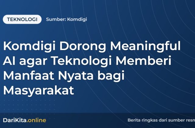 Komdigi Dorong Meaningful AI agar Teknologi Memberi Manfaat Nyata bagi Masyarakat