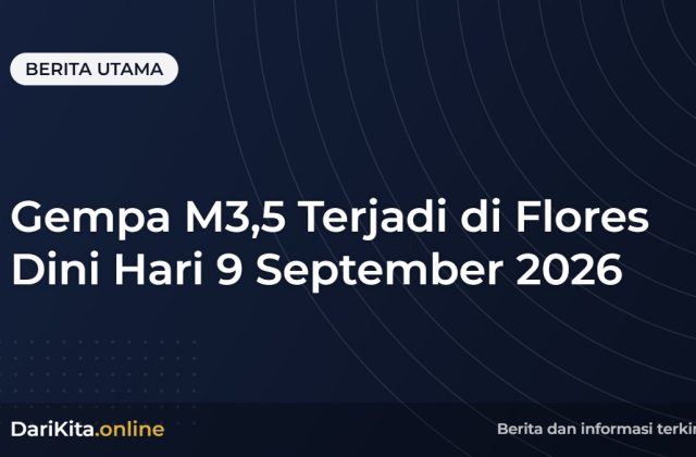 Gempa M3,5 Terjadi di Flores Dini Hari 9 September 2026