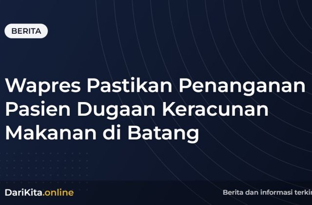 Wapres Pastikan Penanganan Pasien Dugaan Keracunan Makanan di Batang
