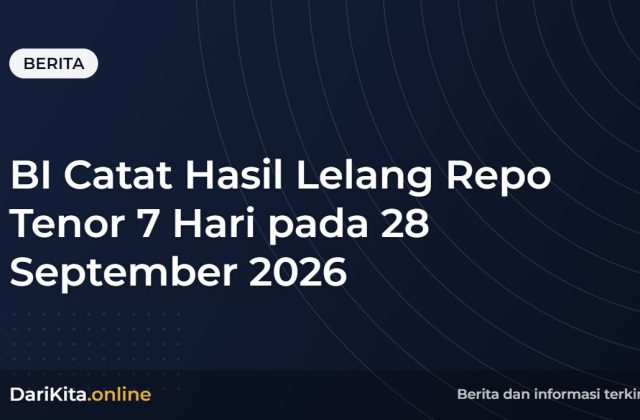 BI Catat Hasil Lelang Repo Tenor 7 Hari pada 28 September 2026