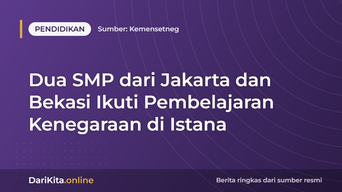 Dua SMP dari Jakarta dan Bekasi Ikuti Pembelajaran Kenegaraan di Istana