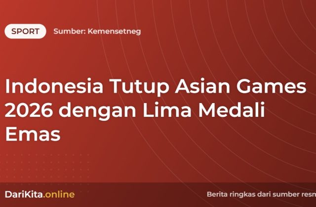 Indonesia Tutup Asian Games 2026 dengan Lima Medali Emas