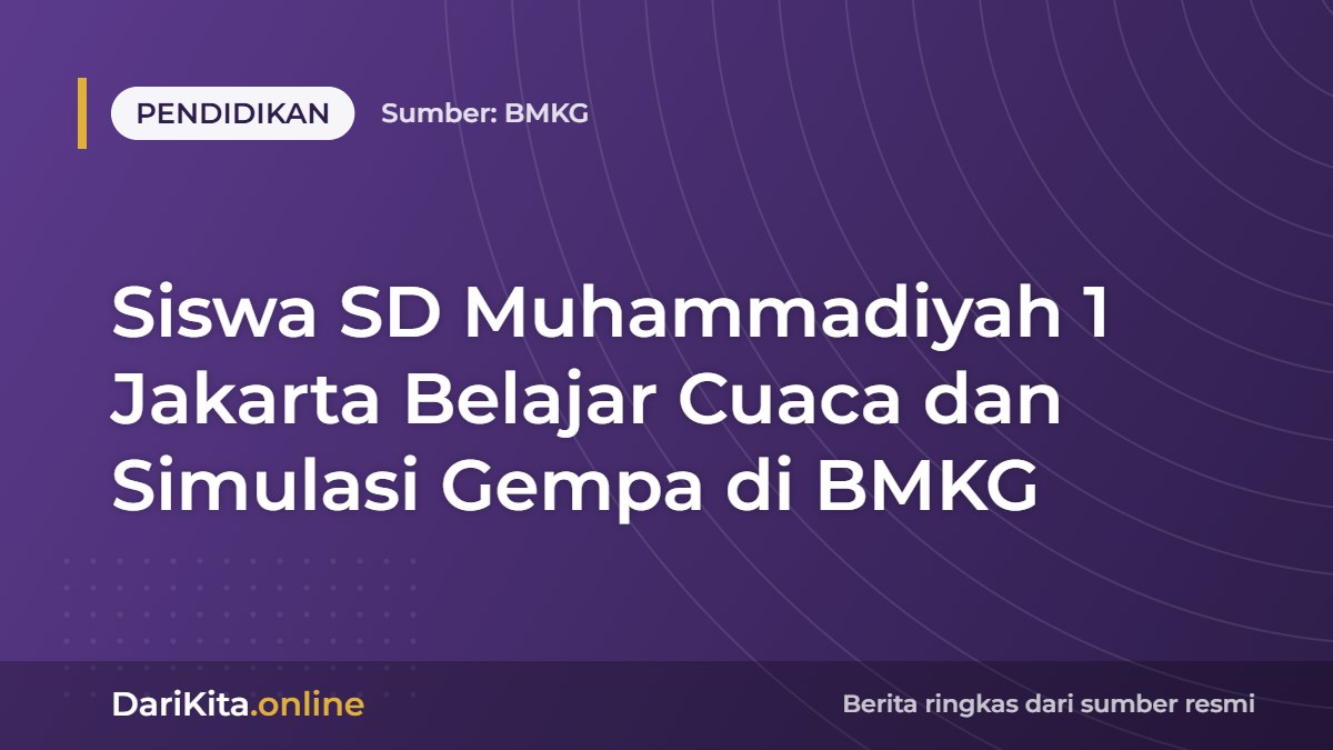Siswa SD Muhammadiyah 1 Jakarta Belajar Cuaca dan Simulasi Gempa di BMKG